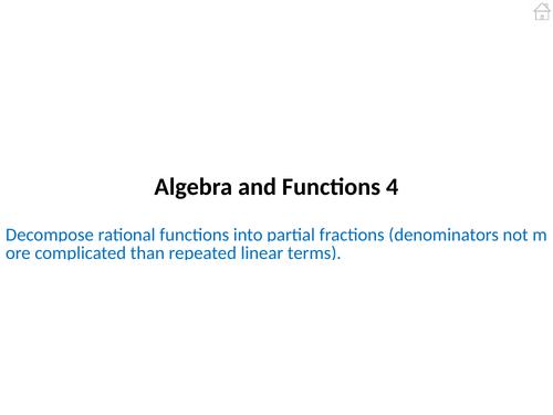 Algebra and Functions Pure Mathematics 4 PowerPoint | Teaching Resources