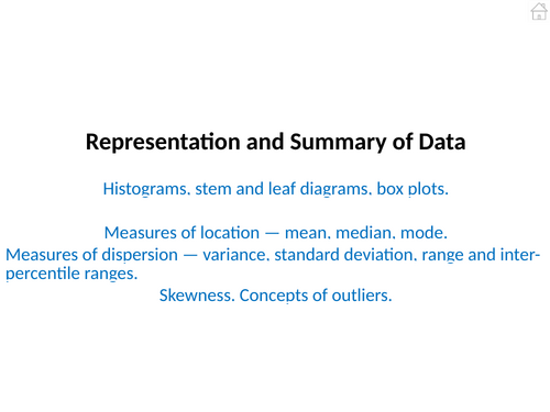 Representation and Summary of Data Statistics 1 PowerPoint