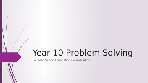 yr 10 Lower ability problem solving questions