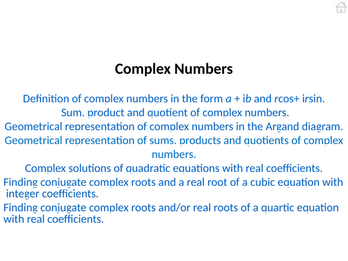 Complex Numbers Further Pure Mathematics 1 PowerPoint