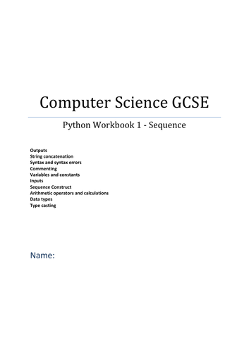 Python workbook 1 - Sequence