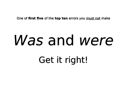 When to use was and when to use were