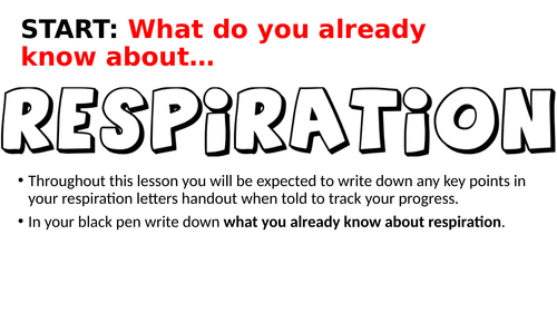 AQA A LEVEL BIOLOGY RESPIRATION FULL UNIT OF WORK BUNDLE