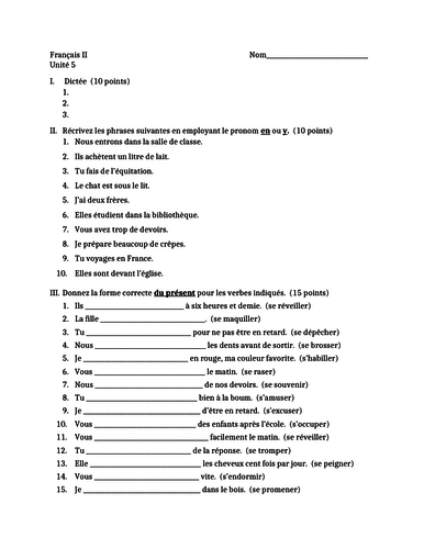 Blanc Unit 5 Test