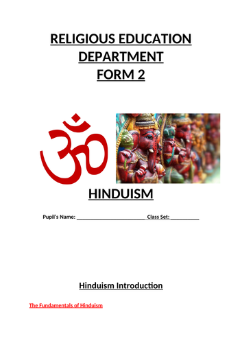 KS3 Hinduism Unit of Work