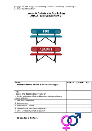 AQA A Level Paper 3 – Issues and Debates– Workbook