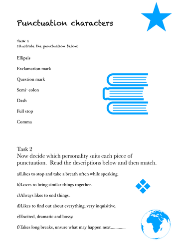 Punctuation review basic literacy/ EAL KS2/3/4