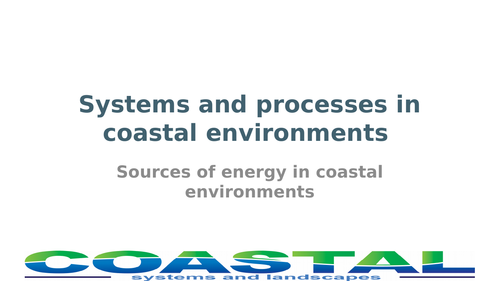 Sources of energy in coastal environment