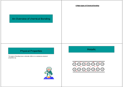 Overview of Chemical Bonding GCSE Powerpointwith Scaffolded Handout - Covalent Ionic Metallic