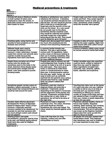 Edexcel Medicine Medieval prevention/treatment lesson