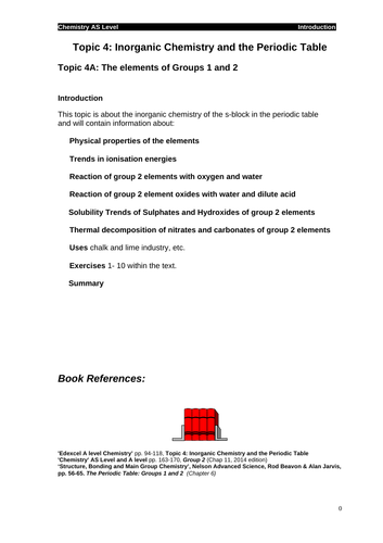 Edexcel chemistry Topic 4: Inorganic Chemistry and the Periodic Table