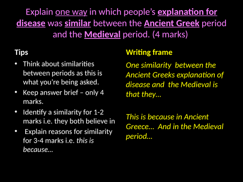 Edexcel Medicine Black Death lesson exam technique included