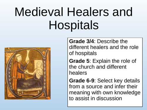Medieval healers and hospitals. GCSE medicine through time.
