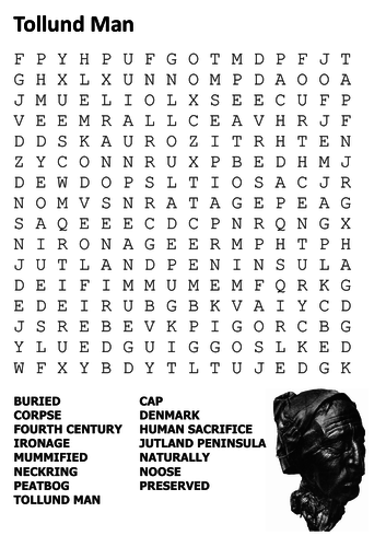 Tollund Man Word Search