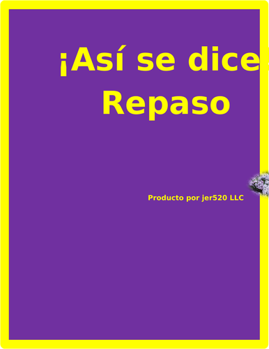 Asi Se Dice 1 Capitulo 7 Repaso Teaching Resources