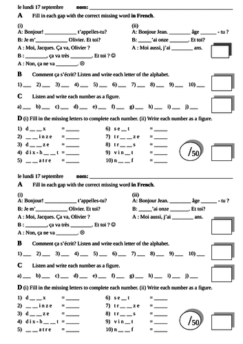 Year 7 Mini Test 1