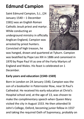 Edmund Campion Handout