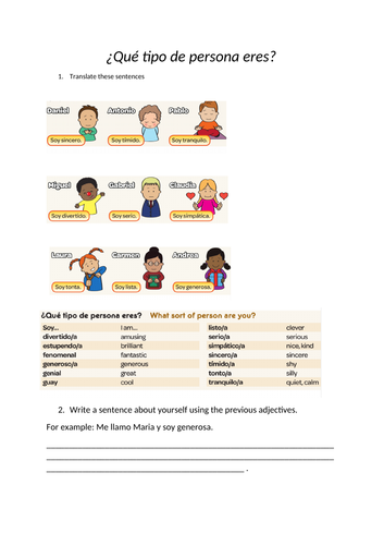 Spanish Viva 1- Module 1 Que tipo de personas eres.