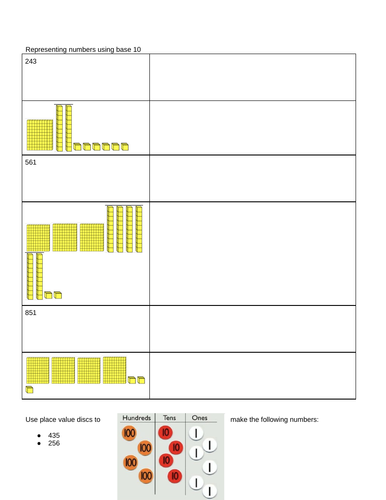 Estimating and representing numbers 3 differentiated worksheets