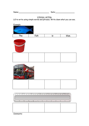Writing simple words and phrases set 2. Primary, SEN, Early Years, Reception.
