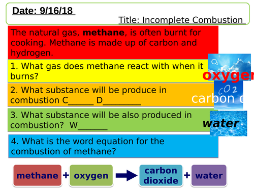 Incomplete Combustion lesson.