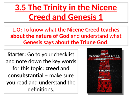 AQA B GCSE - 3.5 - The Trinity in the Nicene Creed and Genesis 1
