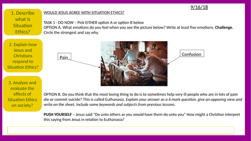 AQA / EDUQAS - Jesus and Situation Ethics - Observation and outstanding lesson