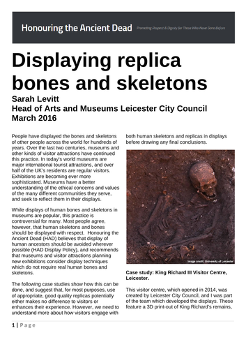 Ezine article - Displaying replica bones and skeletons