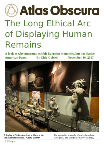Ezine article - The long ethical arc of displaying human remains