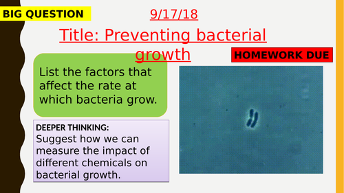 AQA new specification-Preventing bacterial growth-B5.4
