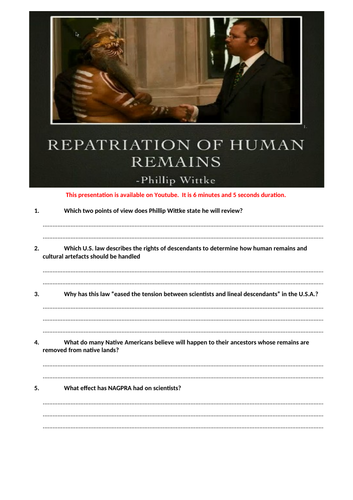Repatriation of Human Remains