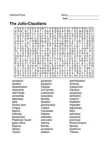 The Julio-Claudians - Word Search