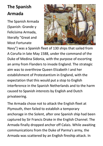 The Spanish Armada Handout