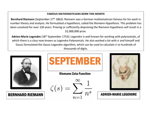 Maths Calendar - September