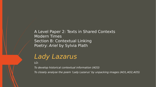 Lady Lazarus by Sylvia Plath