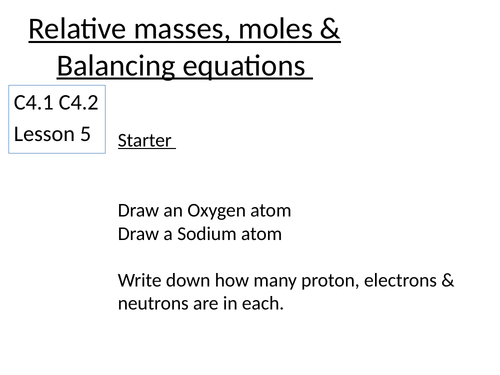 Relative Atomic & Formula mass