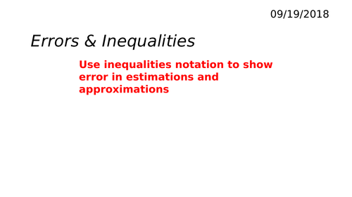 Expressing Measurement Errors using Inequalities
