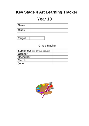 Ks4 Art support/Tracker booklet