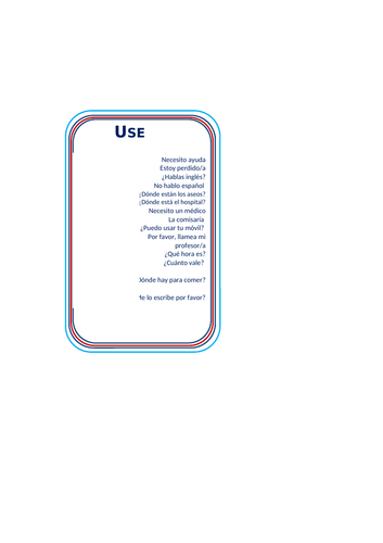 Spanish travel cards