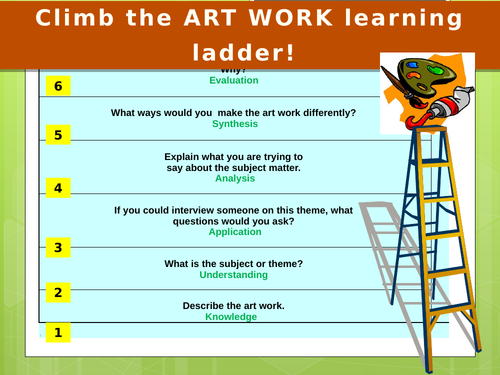Art evaluation learning ladder - using Blooms Taxonomy | Teaching Resources
