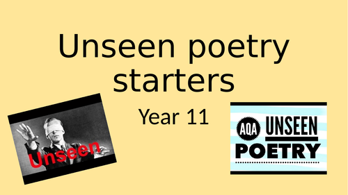Unseen poetry starters for AQA English Literature 2017 onwards