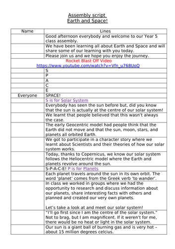 Earth and Space Assembly