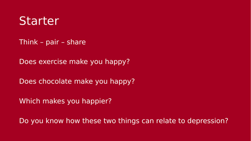 Biological explanation of depression AQA