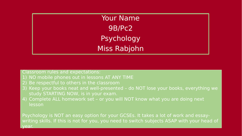 Intro to Addiction AQA GCSE