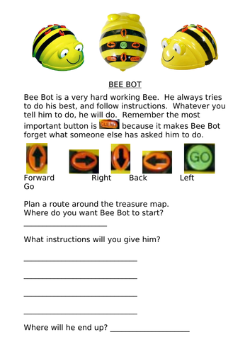 Bee Bot instruction sheet