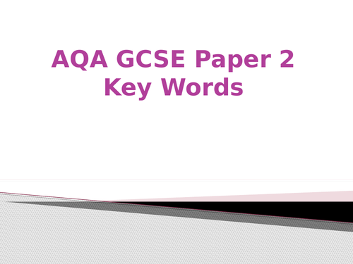 AQA GCSE PE Paper 2 Key Word of the Week