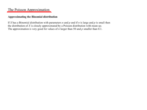 A-Level Statistics - Poisson to Binomial