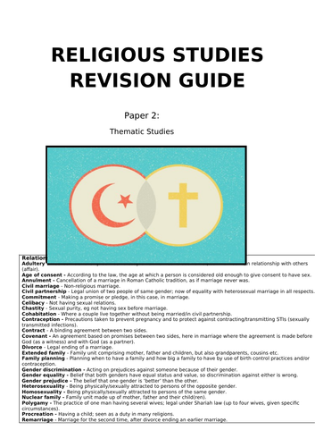 relationships and families revision guide