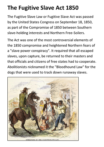 The Fugitive Slave Act Handout | Teaching Resources