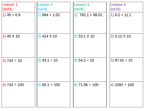 Maths starter Year 6